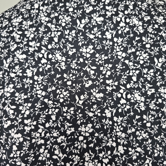 Zara Black White Floral Babydoll Crop Top MEDIUM - Picture 7 of 10